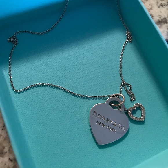 Tiffany & Co. Jewelry - Tiffany & co double heart necklace